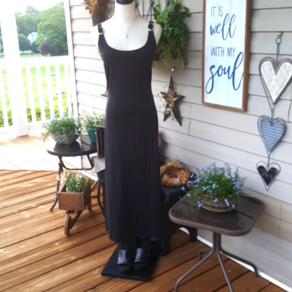 STYLEWORKS ♡ Sweet-Cute 'n Sexy Little Vintage Black Sleeveless Maxi Dress 4